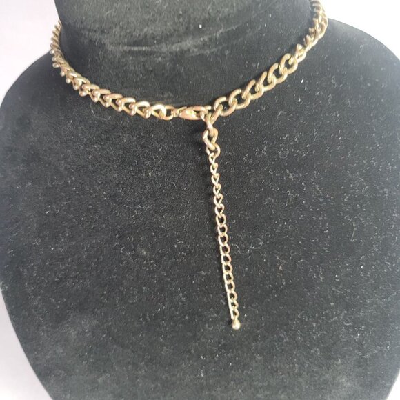 Gold Statement Formal Crystal-Like Beads & Faux Pearl Teardrop Accents Necklace - Picture 3 of 3